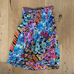 Colorful Floral Strapless coverup